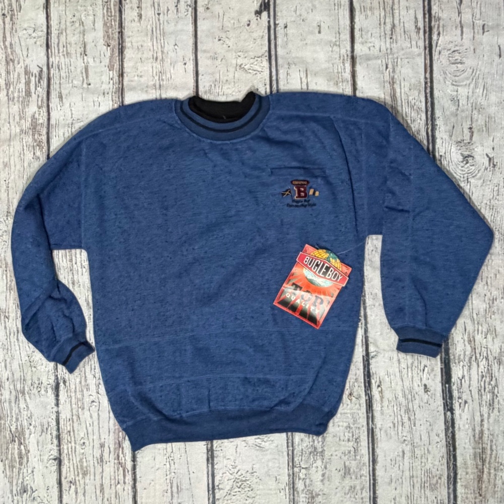 Vintage 90s Bugle Boys Blue 1990s New Crewneck Pullover Jumper Sweatshirt
